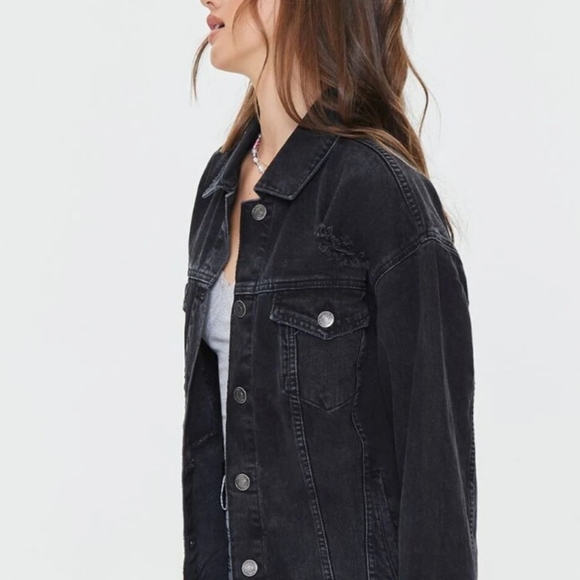 Basic Organically Grown Cotton Denim Jacket by Forever 21, size Medium - Picture 2 of 13